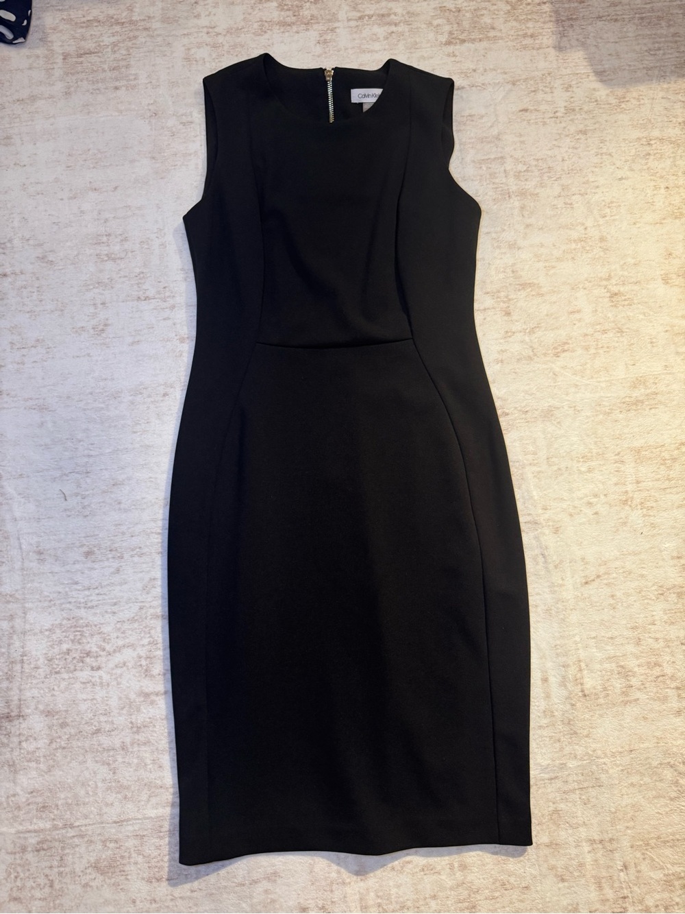 Calvin Klein Black Sleeveless Midi Sheath Dress - Picture 2 of 10